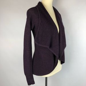 Express cardigan sweater open front purple